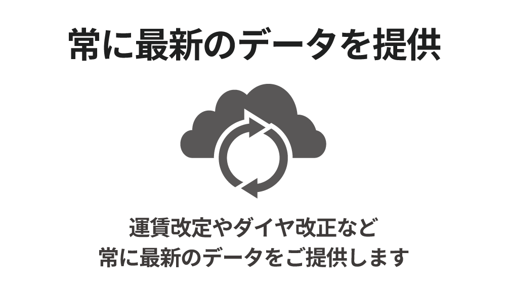 常に最新のデータを提供